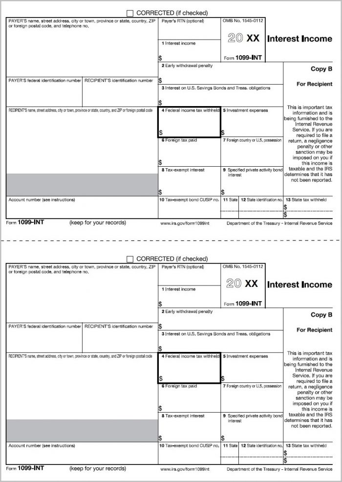 1099 Int Form Instructions 1099 Int Form Instructions