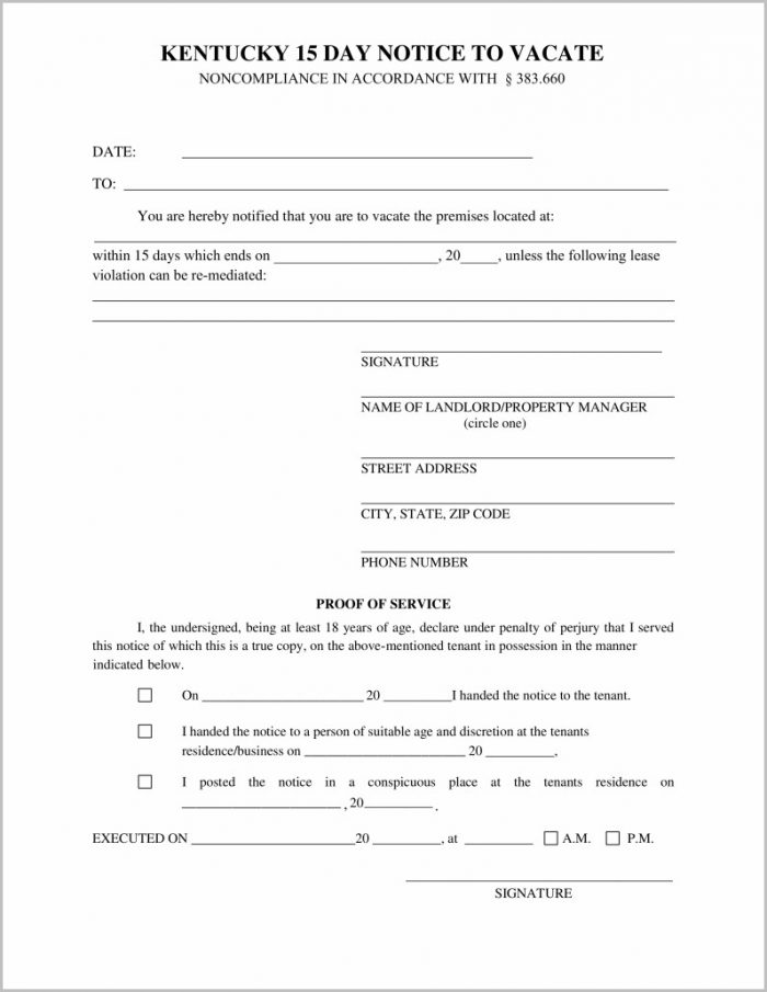15 Day Eviction Notice Template 15 Day Eviction Notice Template