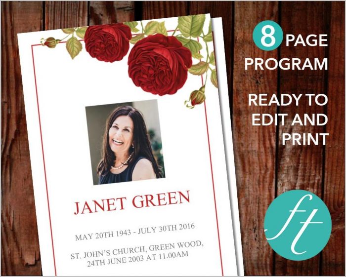 8 Page Funeral Program Template 8 Page Funeral Program Template
