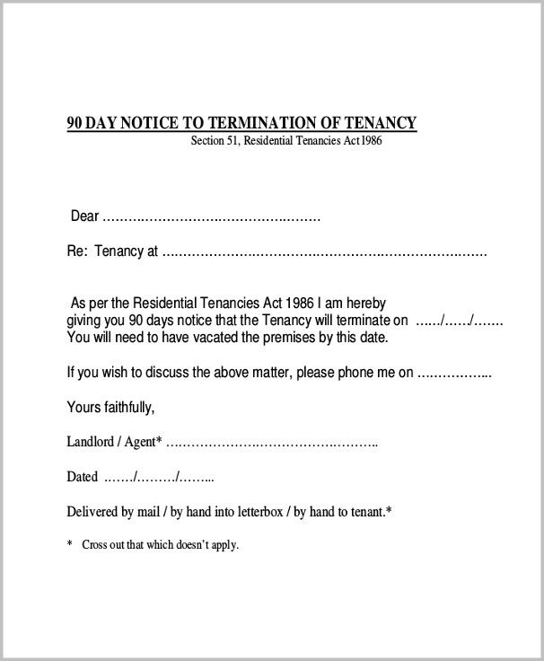 90 Day Eviction Notice Template 90 Day Eviction Notice Template