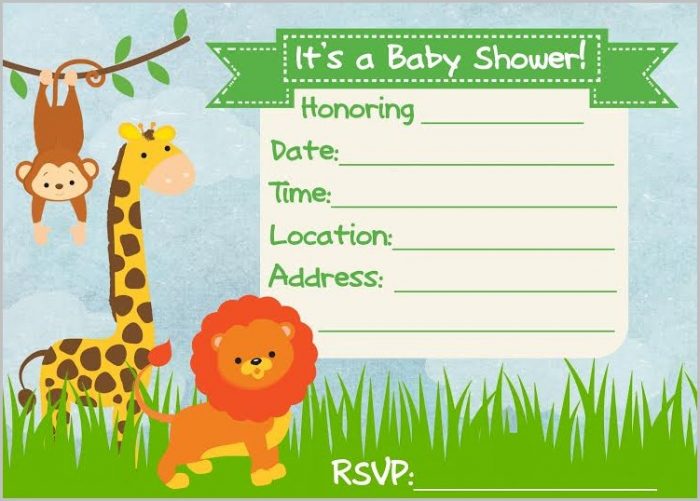 Baby Shower Invitation Templates Jungle Baby Shower Invitation Templates Jungle