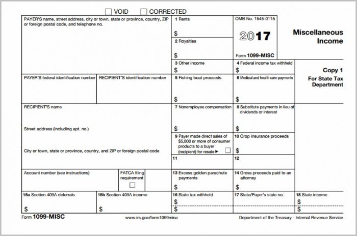 Blank 1099 Misc Form 2016 Blank 1099 Misc Form 2016