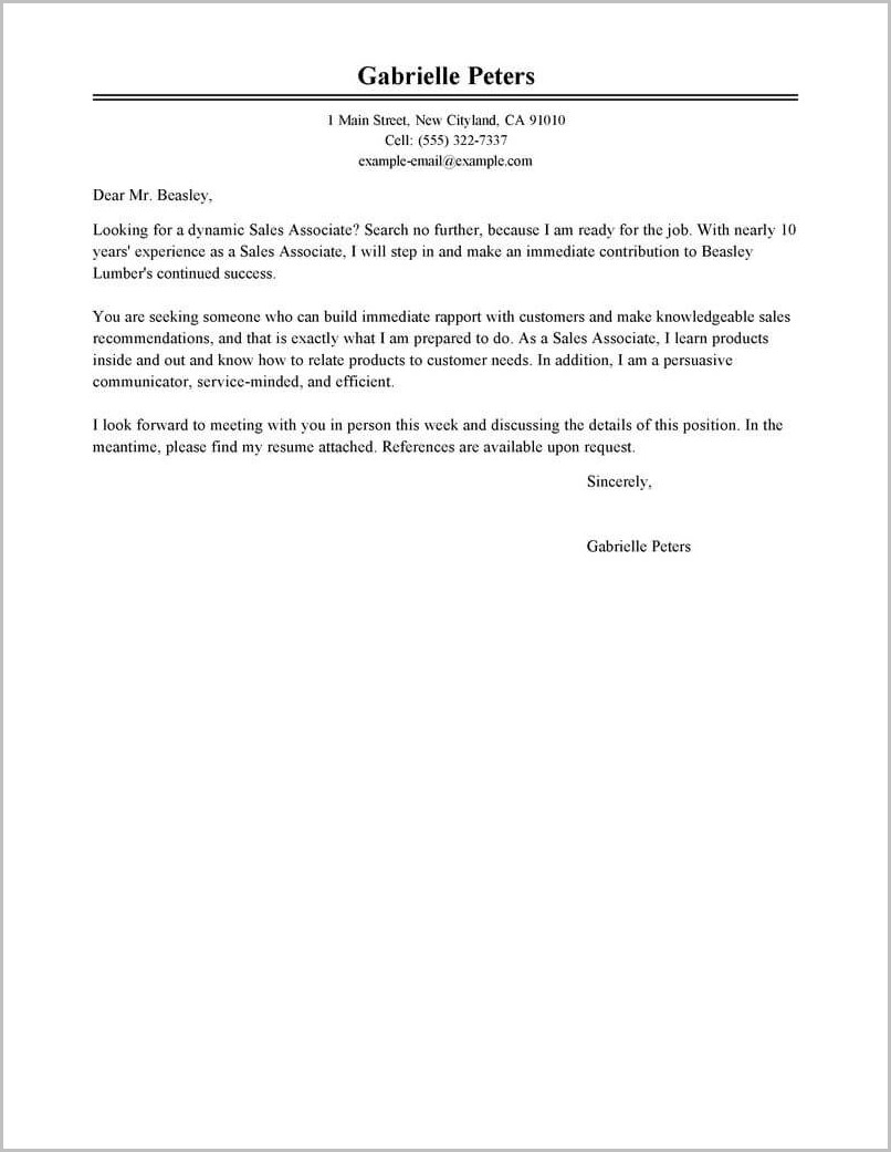 cover letter template for