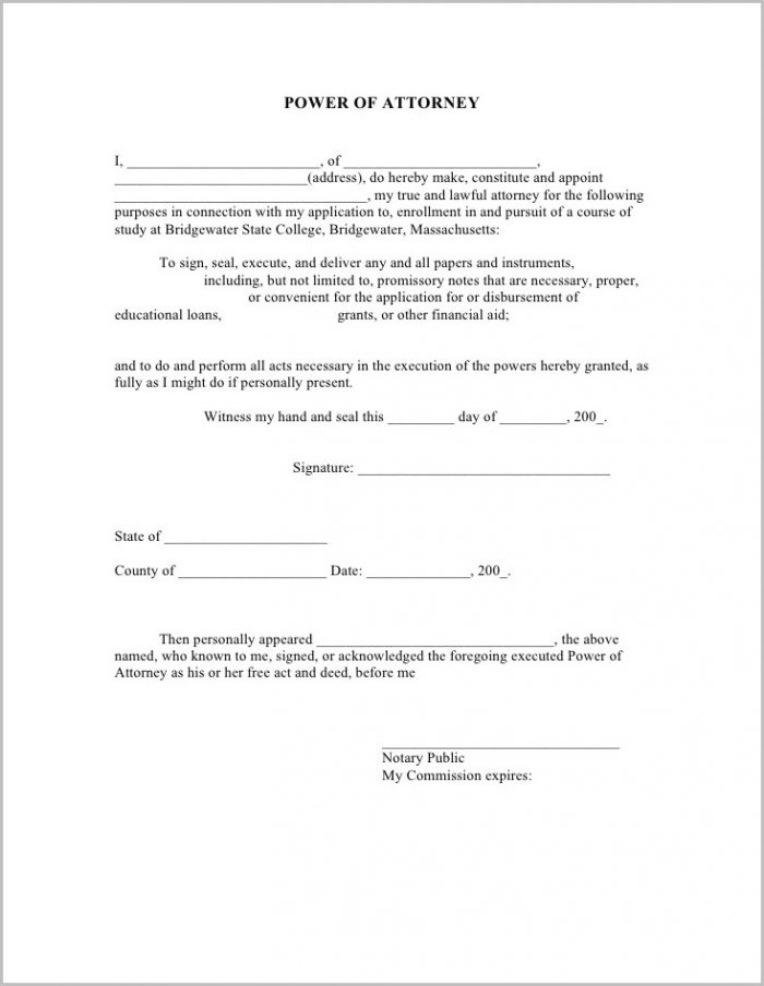 Durable Power Of Attorney Form Canada Durable Power Of Attorney Form Canada