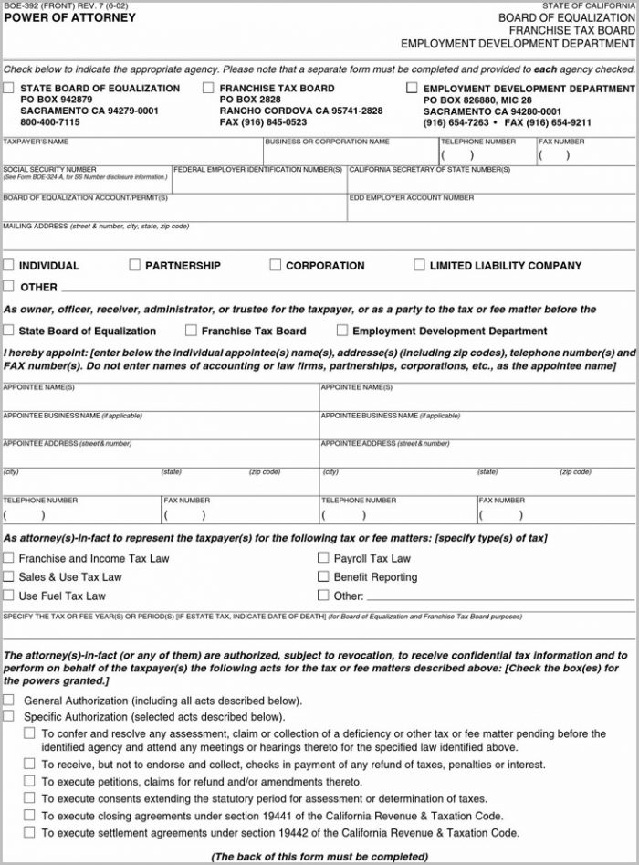 Durable Power Of Attorney Form For California Durable Power Of Attorney Form For California