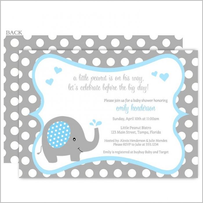 Elephant Baby Shower Invitations Boy Template Elephant Baby Shower Invitations Boy Template