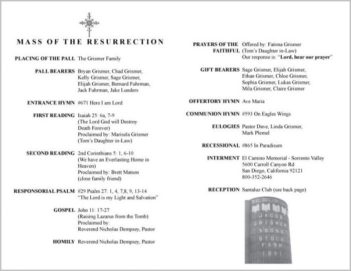 Episcopal Funeral Program Template Episcopal Funeral Program Template