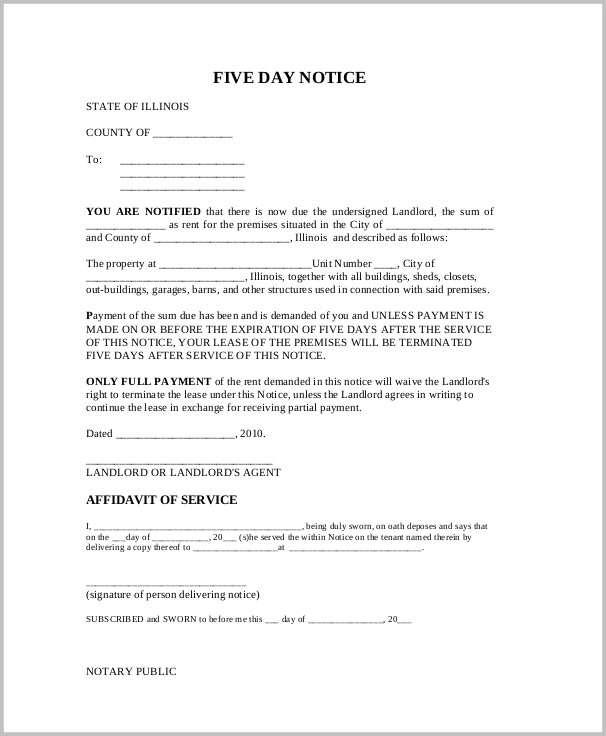 Eviction Notice Form Florida Eviction Notice Form Florida