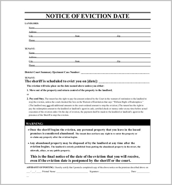 Eviction Notice Form Free Eviction Notice Form Free