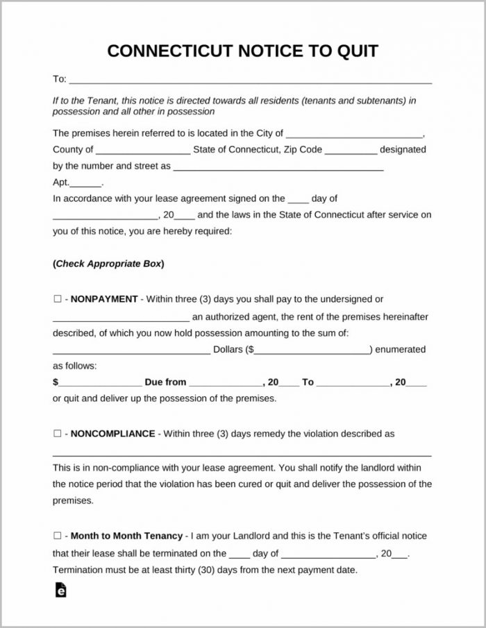 Eviction Notice Template Ct Eviction Notice Template Ct