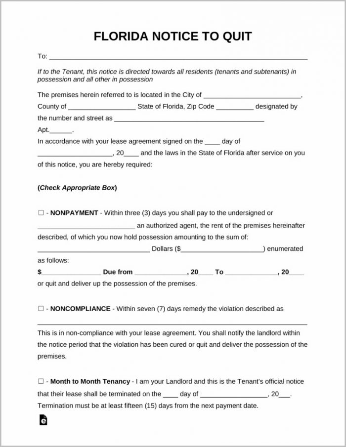 Eviction Notice Template Florida Eviction Notice Template Florida