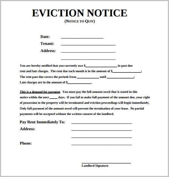 Eviction Notice Template Free Eviction Notice Template Free
