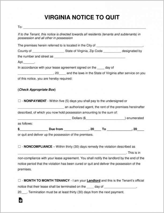Eviction Notice Template Virginia Eviction Notice Template Virginia