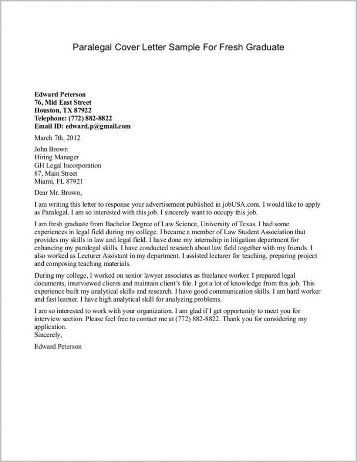 Example Of Cover Letter For Resume Fresh Graduate Example Of Cover Letter For Resume Fresh Graduate
