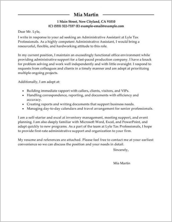 Example Of Cover Letter In Resume Example Of Cover Letter In Resume