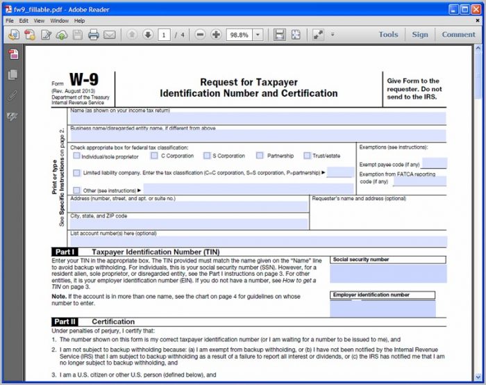 Fillable W 9 Form With Signature Fillable W 9 Form With Signature