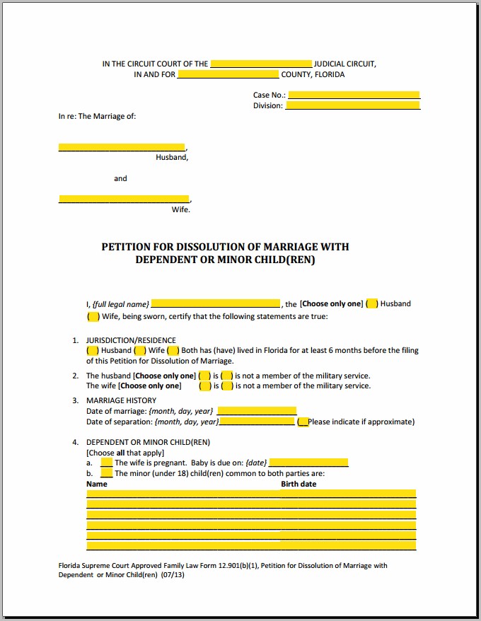 divorce papers california