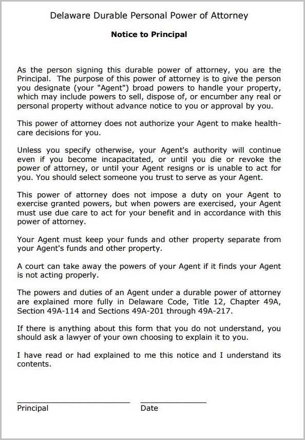 Florida Durable Power Of Attorney Form Download Florida Durable Power Of Attorney Form Download