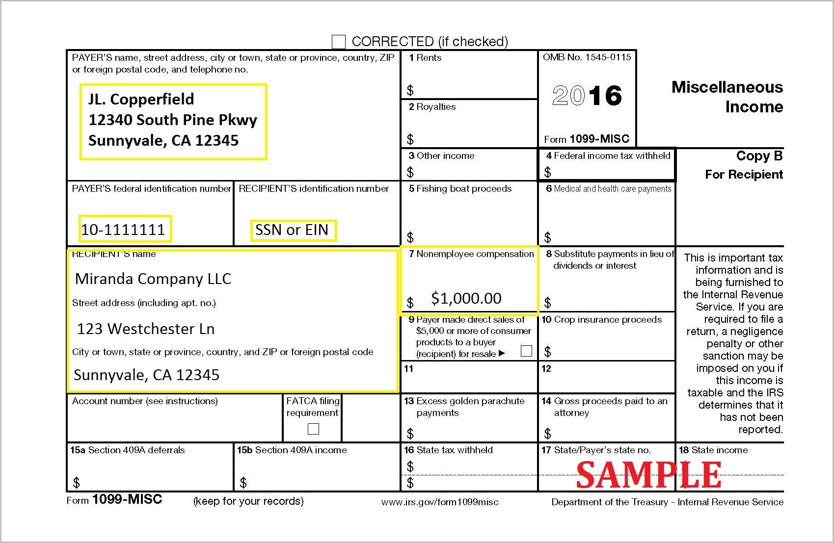 Form 1099 Misc Form Resume Examples