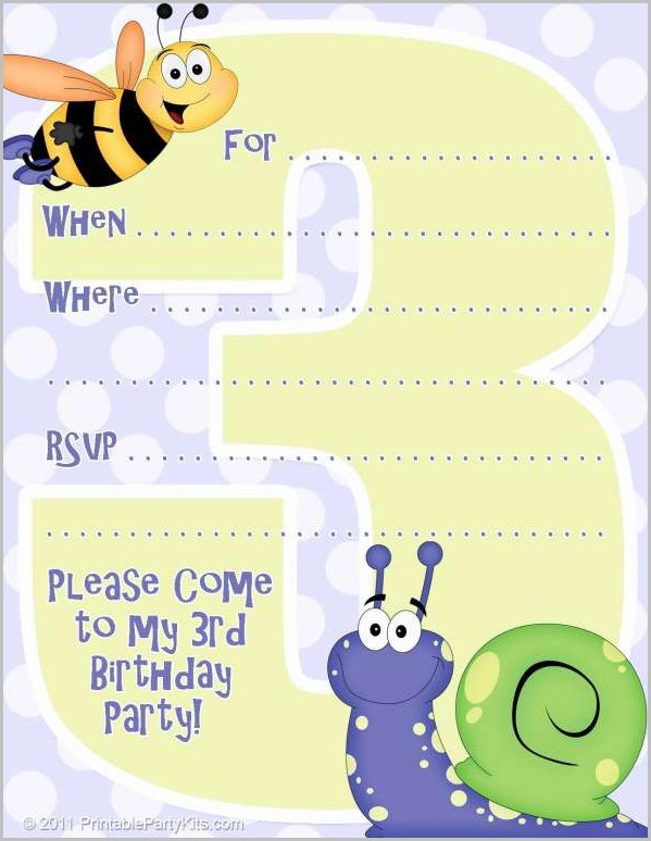 Free 3rd Birthday Invitation Templates Free 3rd Birthday Invitation Templates