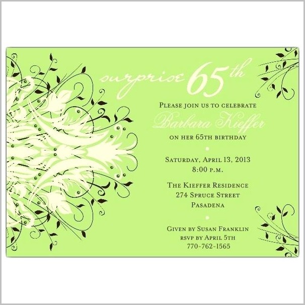 Free 65th Birthday Party Invitation Templates Free 65th Birthday Party Invitation Templates