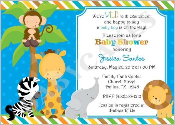 Free Baby Shower Invitation Templates Jungle Animals Free Baby Shower Invitation Templates Jungle Animals