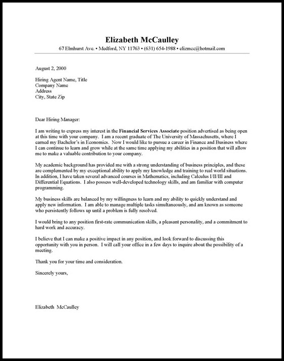Free Cover Letter Builder Free Cover Letter Builder