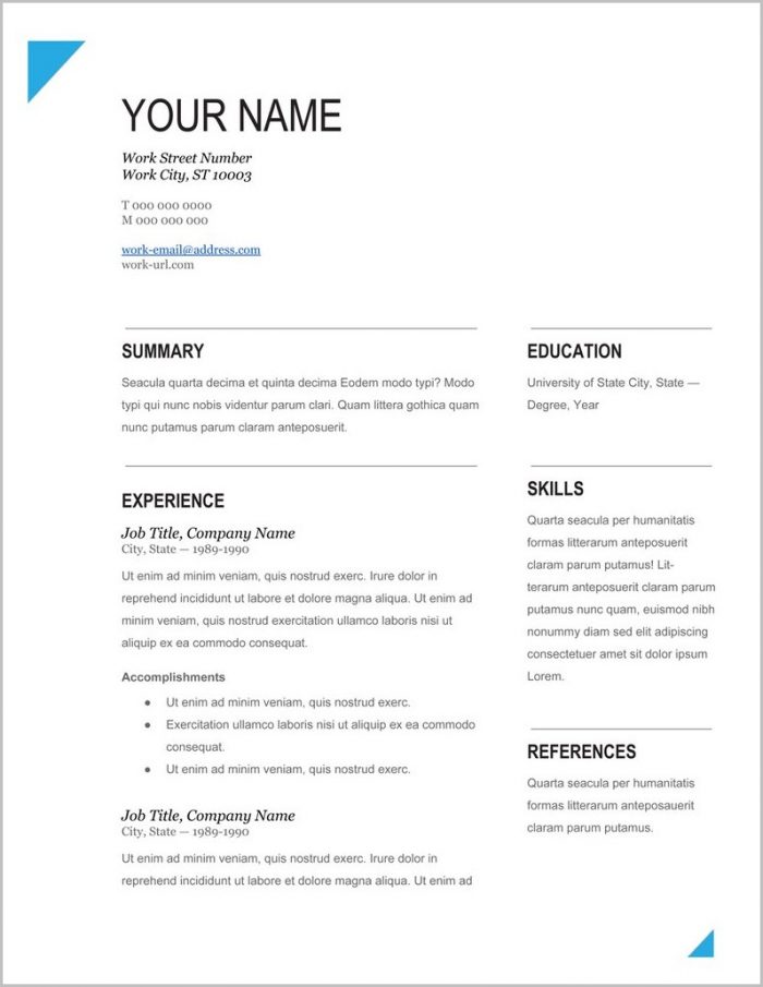 Free Executive Resume Templates For Word Free Executive Resume Templates For Word