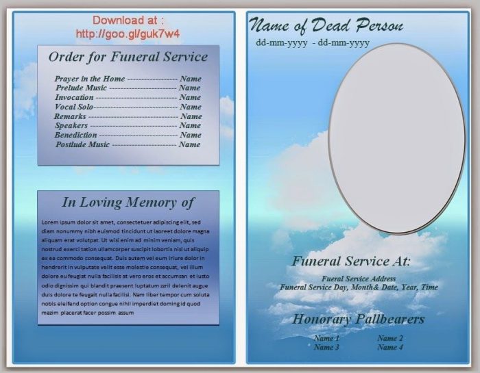 funeral program template download free templates 1 resume examples