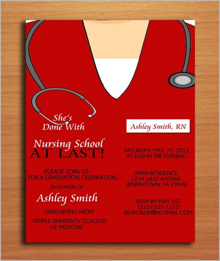 Free Nursing School Graduation Invitation Templates Free Nursing School Graduation Invitation Templates