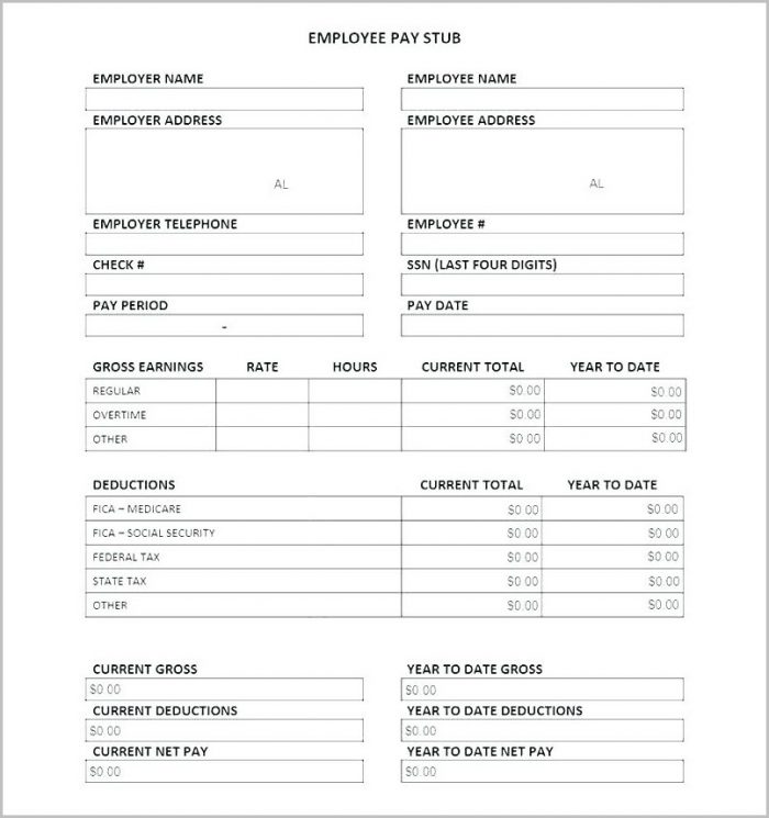 Free Pay Stub Template Generator Free Pay Stub Template Generator