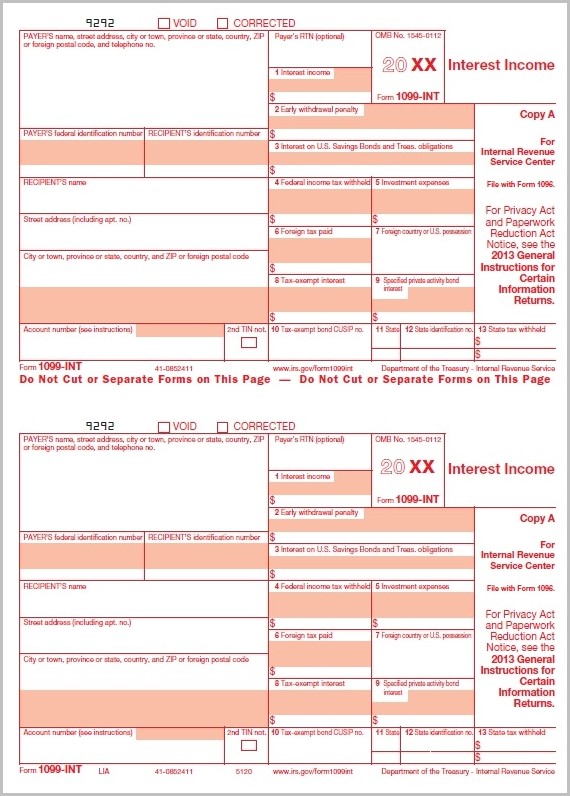 Free Printable 1099 Int Form Free Printable 1099 Int Form