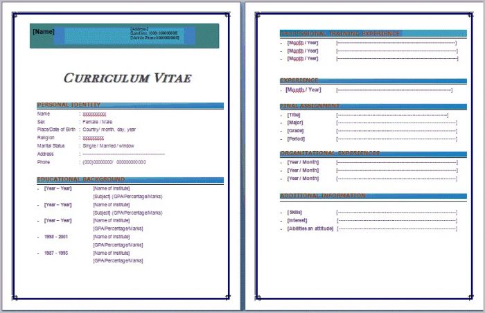 Free Resume Templates For Microsoft Word 2010 Free Resume Templates For Microsoft Word 2010