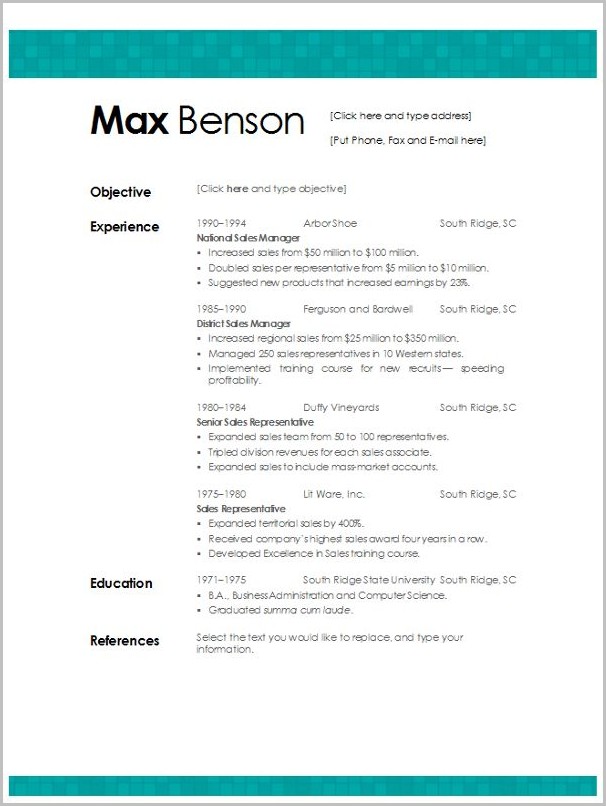 Free Resume Templates For Word 2013 Free Resume Templates For Word 2013