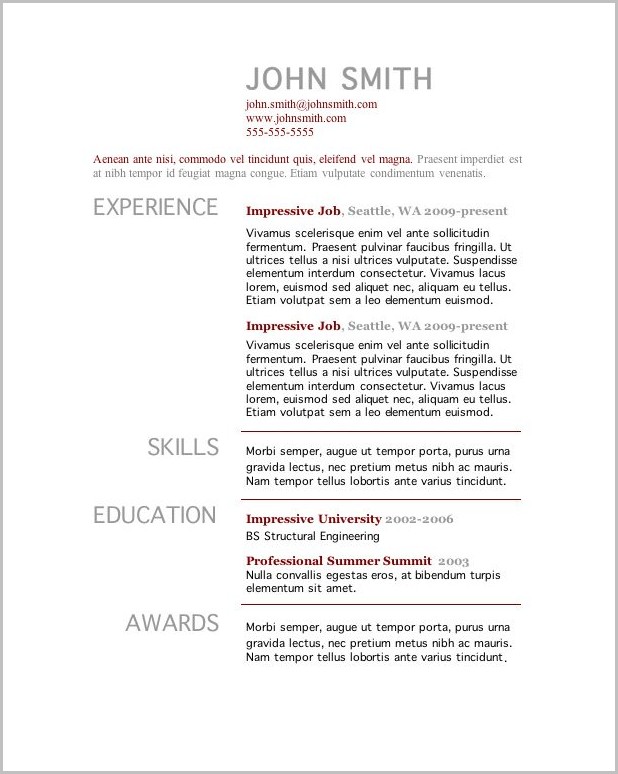 Free Resume Templates For Word Mac Free Resume Templates For Word Mac