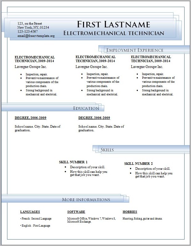 Free Resume Templates Microsoft Office Word 2007 Free Resume Templates Microsoft Office Word 2007