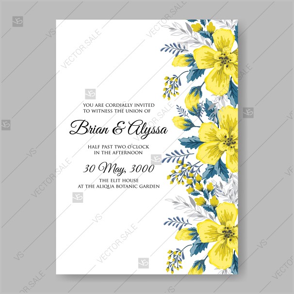 Free Yellow Wedding Invitation Templates Free Yellow Wedding Invitation Templates
