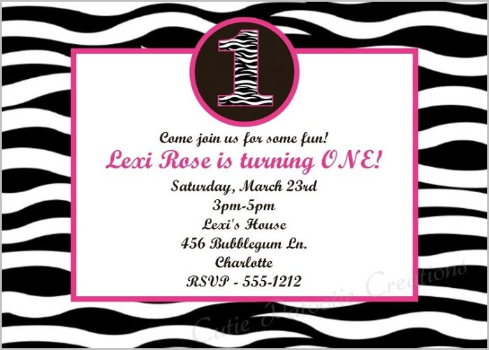 Free Zebra Print Birthday Invitation Templates Free Zebra Print Birthday Invitation Templates