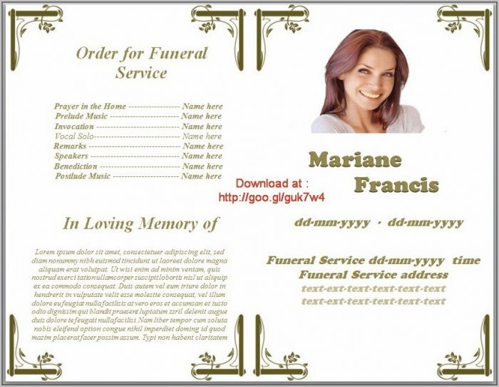 Funeral Program Template Download Funeral Program Template Download