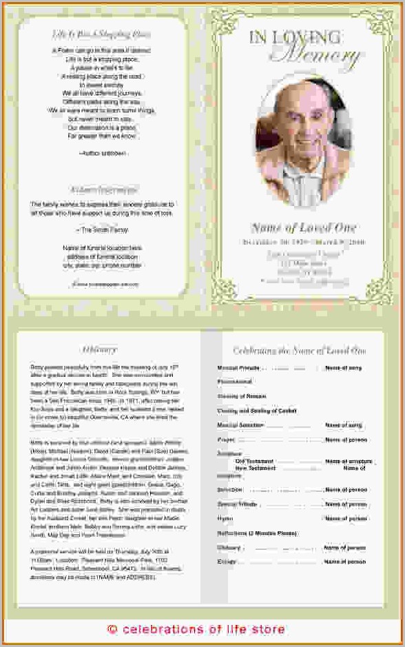 Funeral Program Template Download Free Funeral Program Template Download Free