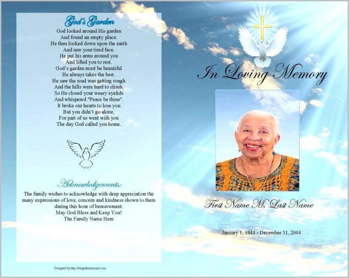 free funeral program template microsoft publisher