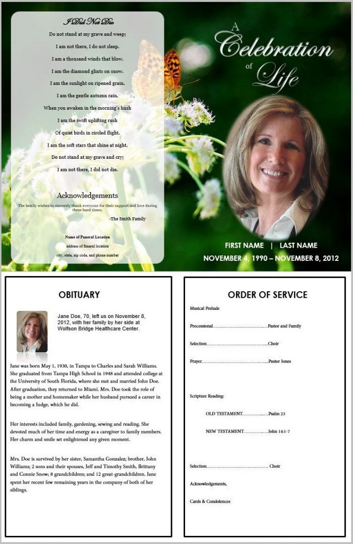 Funeral Program Template Software Funeral Program Template Software