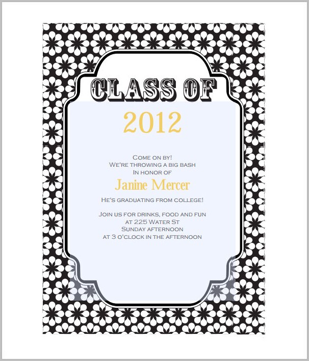 Graduation Invitation Templates For Word Graduation Invitation Templates For Word