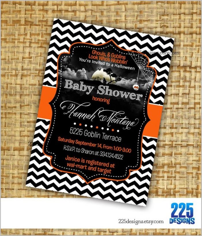 Halloween Baby Shower Invitation Template Free Halloween Baby Shower Invitation Template Free