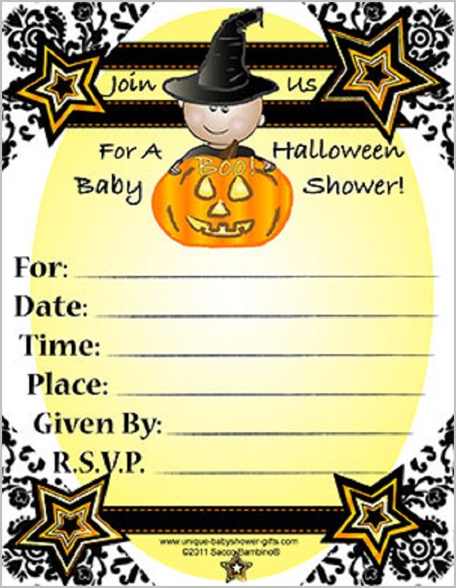 Halloween Baby Shower Invitation Template Halloween Baby Shower Invitation Template