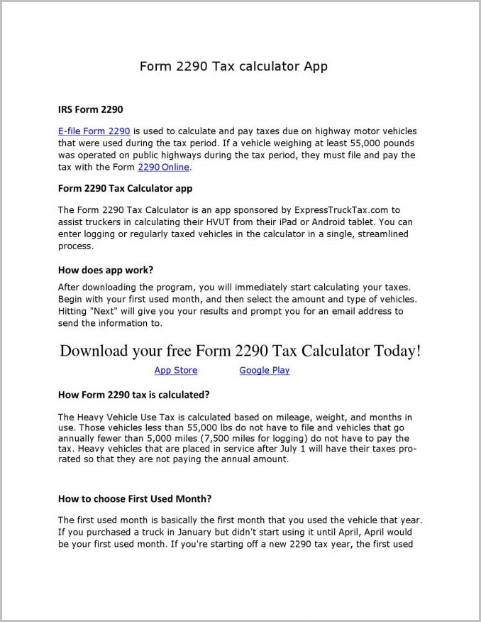 How To File Irs Form 2290 Online How To File Irs Form 2290 Online