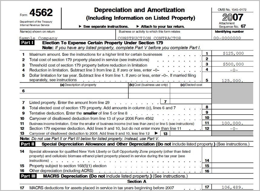 Irs 1040 Form 4562 Form Resume Examples