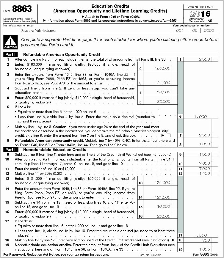 Irs 1040 Form 8863 Form Resume Examples