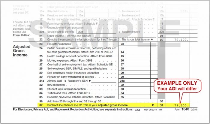 Irs Form 1040 Adjusted Gross Income Irs Form 1040 Adjusted Gross Income