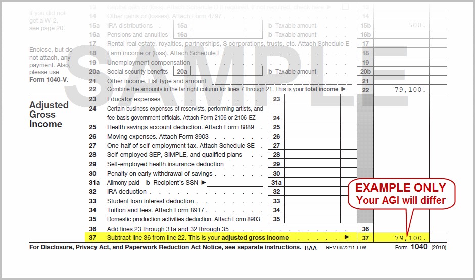 Irs Form 1040 Adjusted Gross Income Form Resume Examples